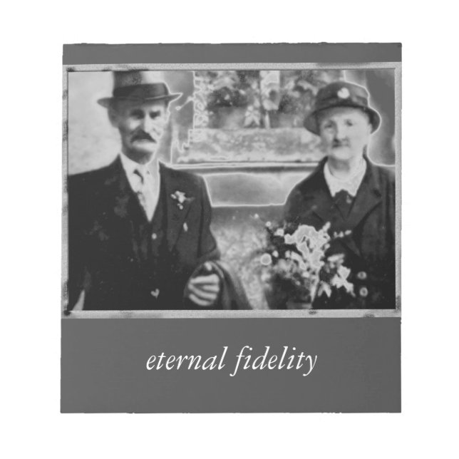 Vintages Foto mit den Großeltern Notizblock (Vorderseite)