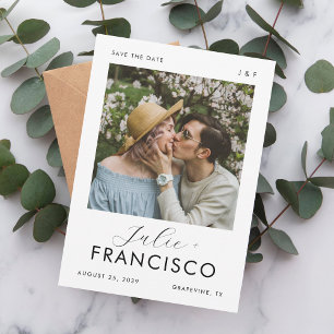 Vintages Foto Monogram Romantische Moderne Hochzei Save The Date