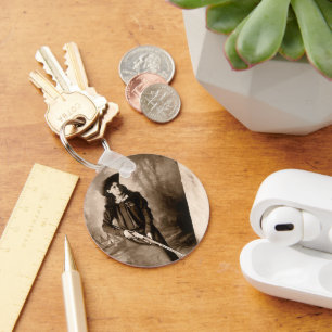 Vintages Foto Portrait, Miss Annie Oakley und Gun Schlüsselanhänger