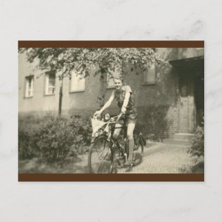 Vintages Foto-Postkarte für Cyclist Postkarte