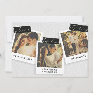 Vintages Foto Schnappschüsse Washi Tape Hochzeit Save The Date