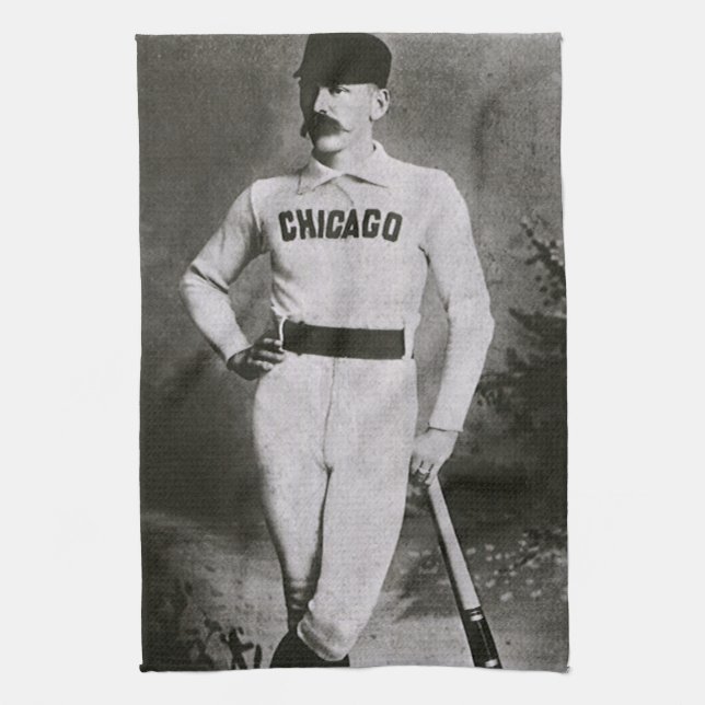 Vintages Foto, Sports Chicago Baseball Player Geschirrtuch (Vertikal)
