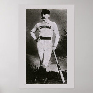 Vintages Foto, Sports Chicago Baseball Player Poster