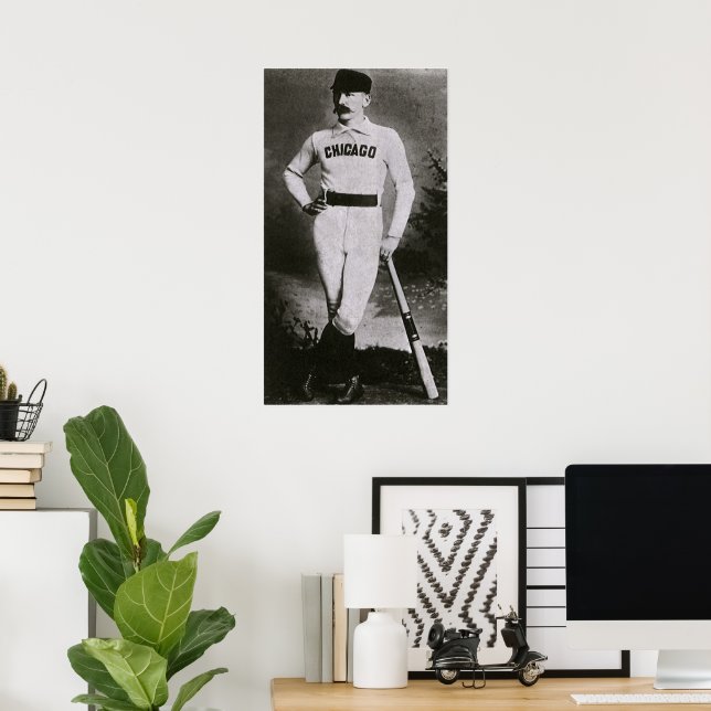 Vintages Foto, Sports Chicago Baseball Player Poster (Heimbüro)
