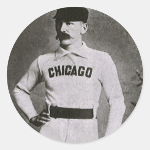 Vintages Foto, Sports Chicago Baseball Player Runder Aufkleber