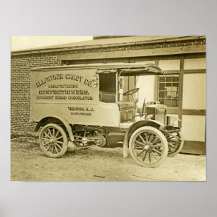 Vintages Foto Trentons Allvater Candy Co LKW Poster
