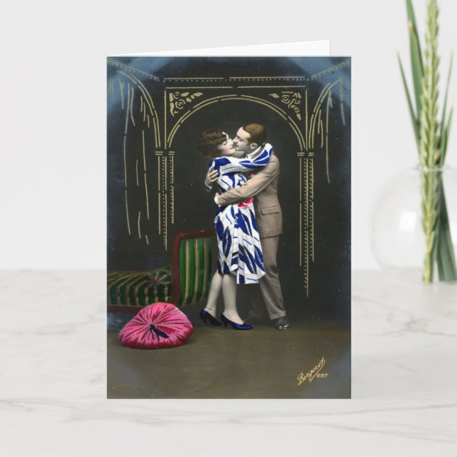 Vintages Foto Valentine Feiertagskarte (Vorderseite)