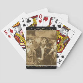 Vintages Foto von Zigarren rauchenden Zeitungen Spielkarten