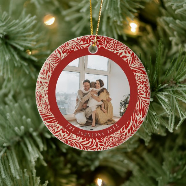 Vintages Foto Weihnachtsbaum Keramik Ornament (Baum)