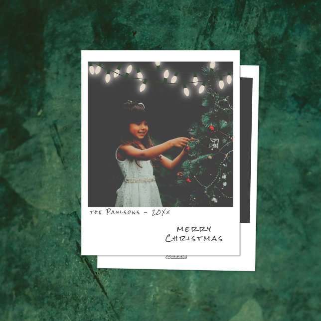 Vintages Foto Weihnachtskarte - Weiße Lichter Feiertagskarte (Von Creator hochgeladen)