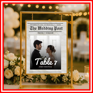 Vintages FOTO zur Hochzeit der Tischnummer