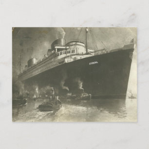 Vintages Frachtschiff Norddeutsche Lloyd D. Europa Postkarte