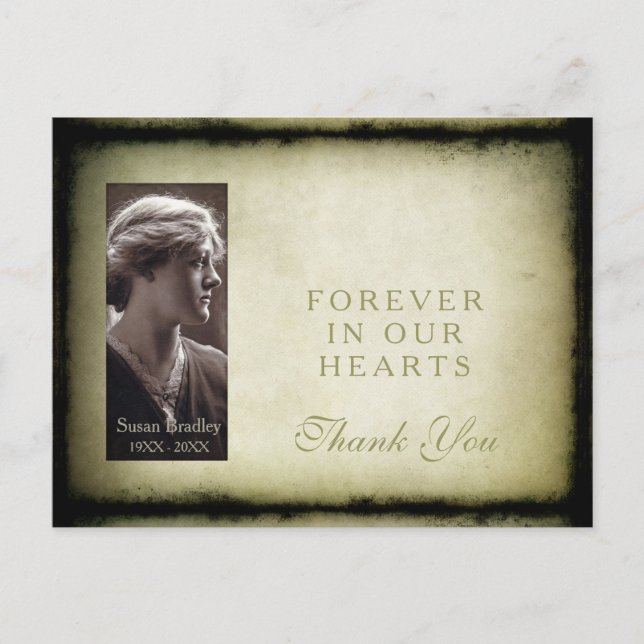 Vintages Frame Beileid Vielen Dank Postcard Postkarte (Vorderseite)