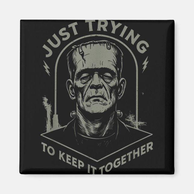 Vintages Frankenstein Monster nur versuchen, I Beh Magnet (Vorne)