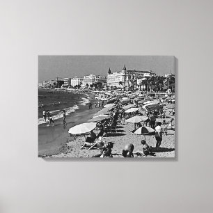 Vintages Frankreich Cannes Strand Leinwanddruck