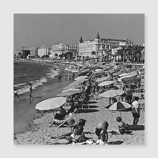 Vintages Frankreich Cannes Strand Magnetkarte (Vorderseite)