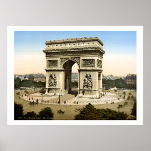 Vintages Frankreich, der Arc- de Triomphemonument Poster
