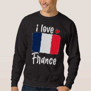 Vintages Frankreich Flaggenstolz auf Männer Frauen Sweatshirt