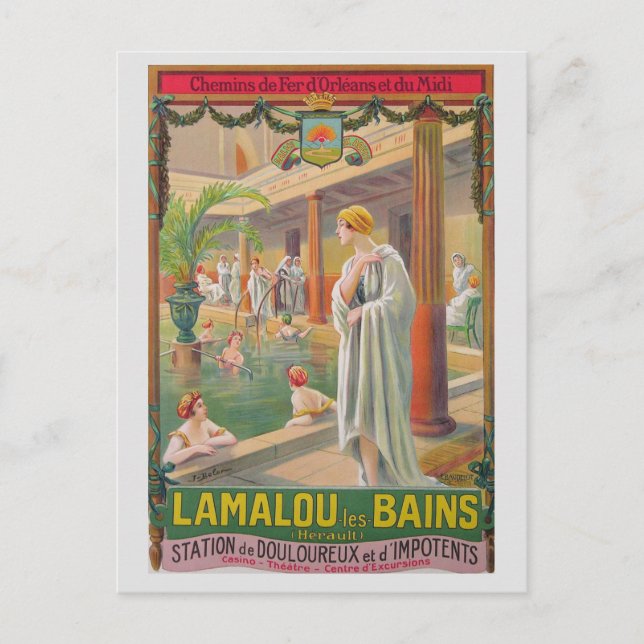 Vintages Frankreich - Frankreich Wellness-Center H Postkarte (Vorderseite)