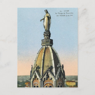 Vintages Frankreich, Lyon, Jungfrau Fourviere Postkarte