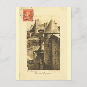Vintages Frankreich, Mauern des mittelalterlichen  Postkarte
