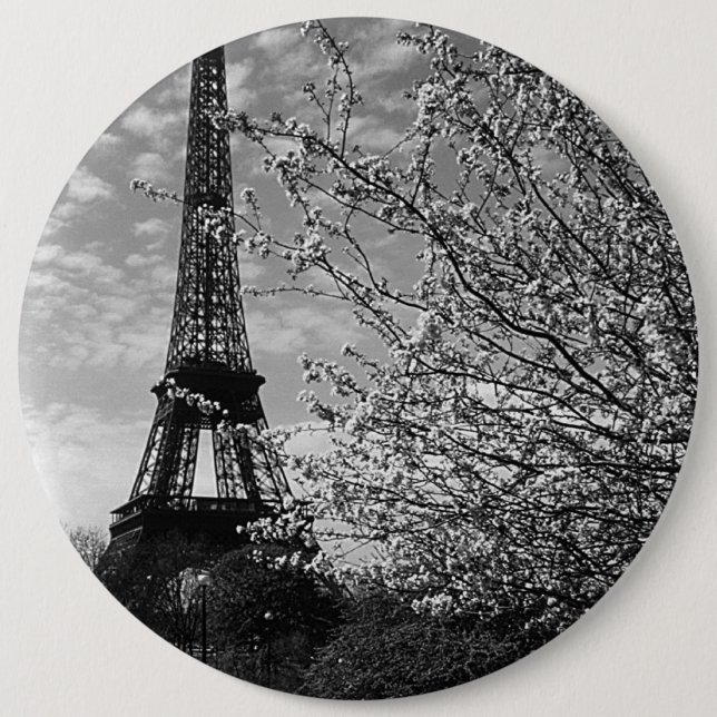 Vintages Frankreich Paris Eiffelturm 1970 Button (Vorderseite)