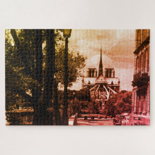 Vintages Frankreich Paris Notre dame Saint Lupis Puzzle