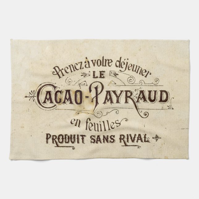 Vintages Französisch Image Kitchtuch Geschirrtuch (Horizontal)