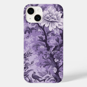Vintages Französisch Lila Toile Fleurie Case-Mate iPhone 14 Hülle