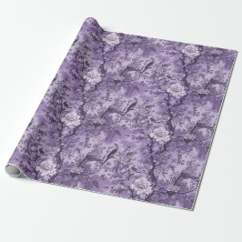 Vintages Französisch Lila Toile Fleurie Geschenkpapier
