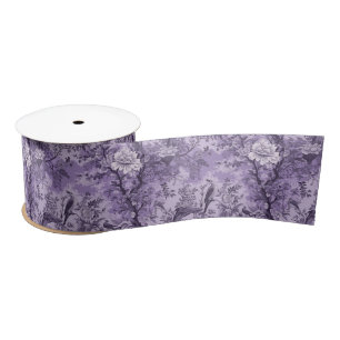 Vintages Französisch Lila Toile Fleurie Satinband