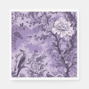 Vintages Französisch Lila Toile Fleurie Serviette