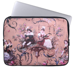 Vintages Französisch Rosa Toile Viktorianische Sti Laptopschutzhülle