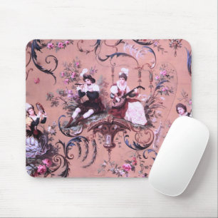 Vintages Französisch Rosa Toile Viktorianische Sti Mousepad