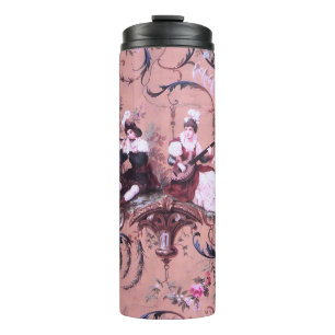 Vintages Französisch Rosa Toile Viktorianische Sti Thermosbecher