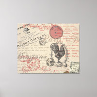 Vintages Französisch Schreiben Paris Rooster-Typog