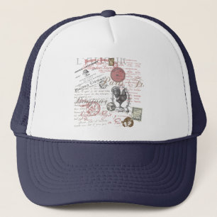 Vintages Französisch Schreiben Paris Rooster-Typog Truckerkappe