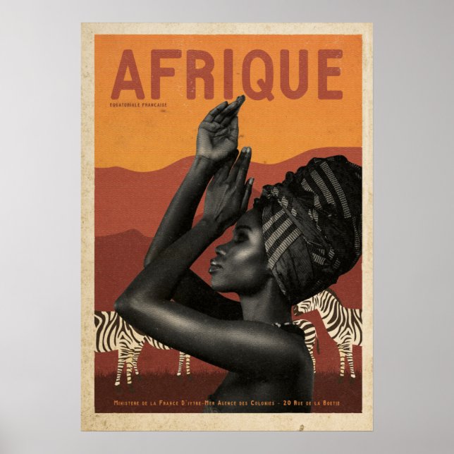 Vintages französisches Afrika Poster (Vorne)