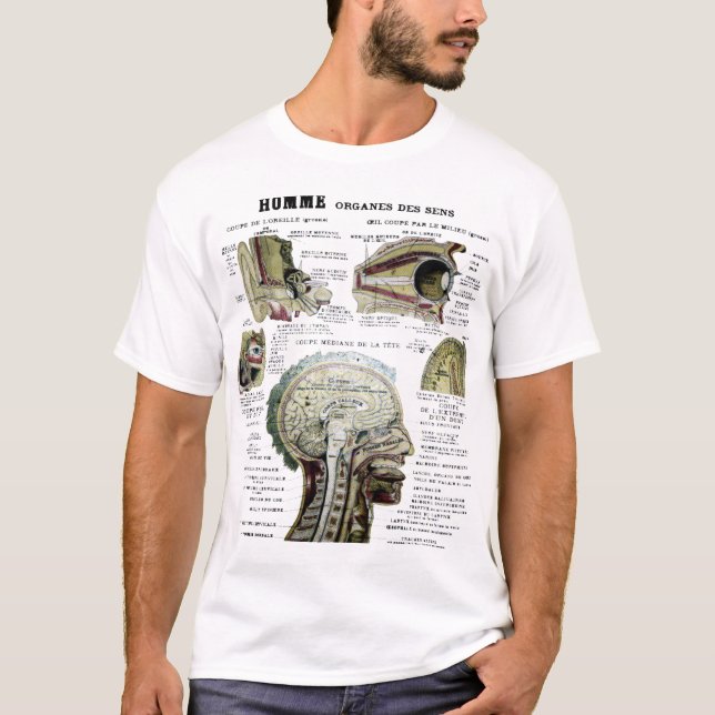 Vintages französisches Anatomie-Shirt T-Shirt (Vorderseite)