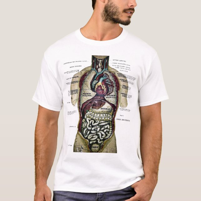 Vintages französisches Anatomie-Shirt T-Shirt (Vorderseite)
