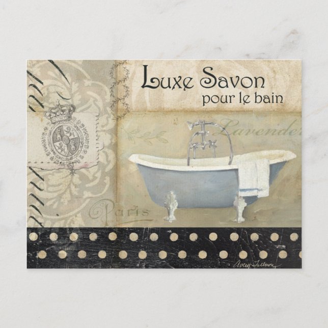 Vintages französisches Bad Postkarte (Vorderseite)