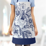 Vintages Französisches Bauernhaus Peony Monogram N Schürze<br><div class="desc">Personalisieren Sie diese schicke,  moderne Schürze für Erwachsene mit Ihrem Monogramm! Diese elegante Schürze hat Ihre eigenen Initialen auf einer wunderschönen marineblauen Blütenperle Vintagen französischen Bauernhaus-Design.</div>