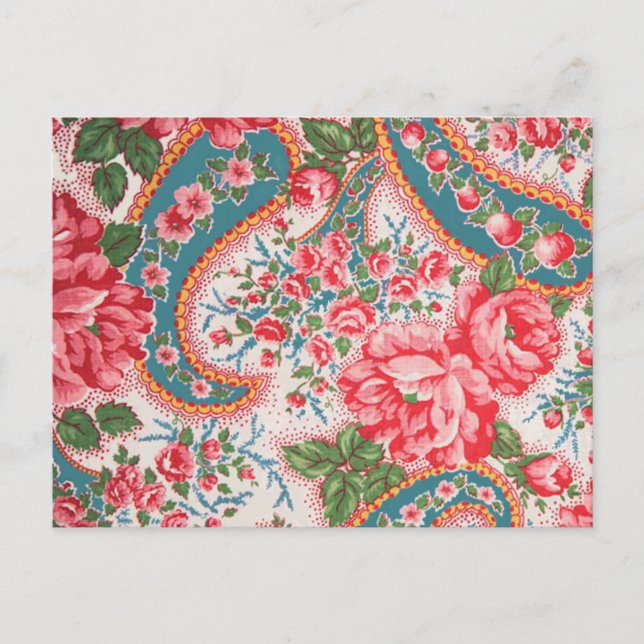 Vintages französisches Baumwollgewebe Postkarte (Vorderseite)