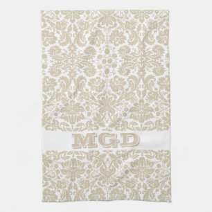 Vintages französisches Blumenkunst nouveau Muster Geschirrtuch