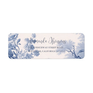 Vintages Französisches Blumentoilblau