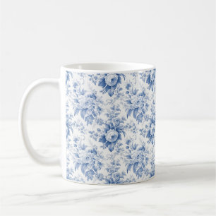 Vintages Französisches Blumentoilblau Kaffeetasse