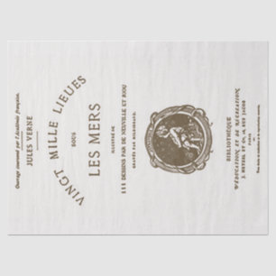 Vintages französisches Buch Titelseite Decoupage J Seidenpapier