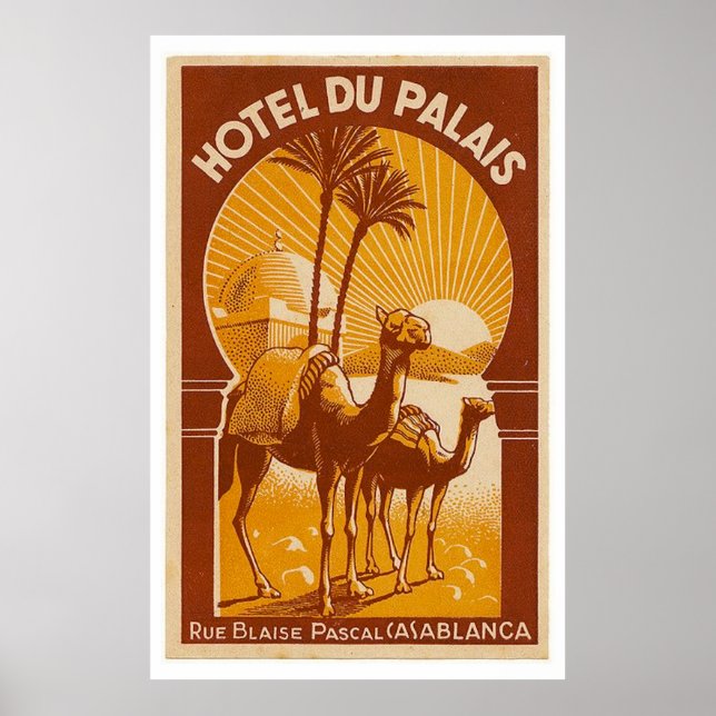 Vintages französisches Casablanca Travel Poster (Vorne)