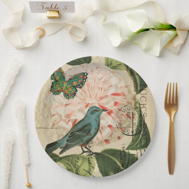 Vintages französisches Country Botanical Paris Tee Pappteller (Hochzeit)