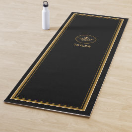 Vintages französisches Crown Gold Black Personalis Yogamatte
